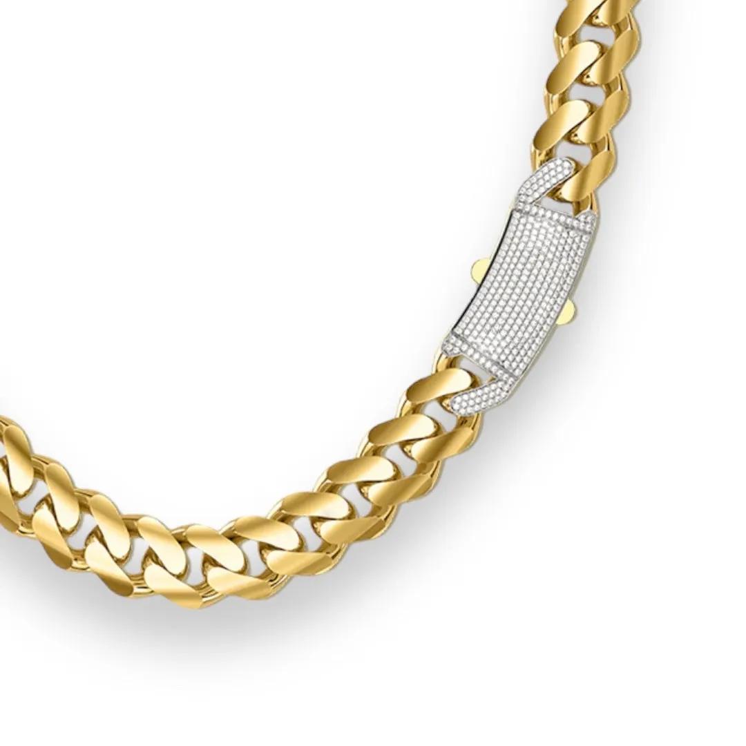 14k Classic Luxury Monaco Chain 8mm 16inch