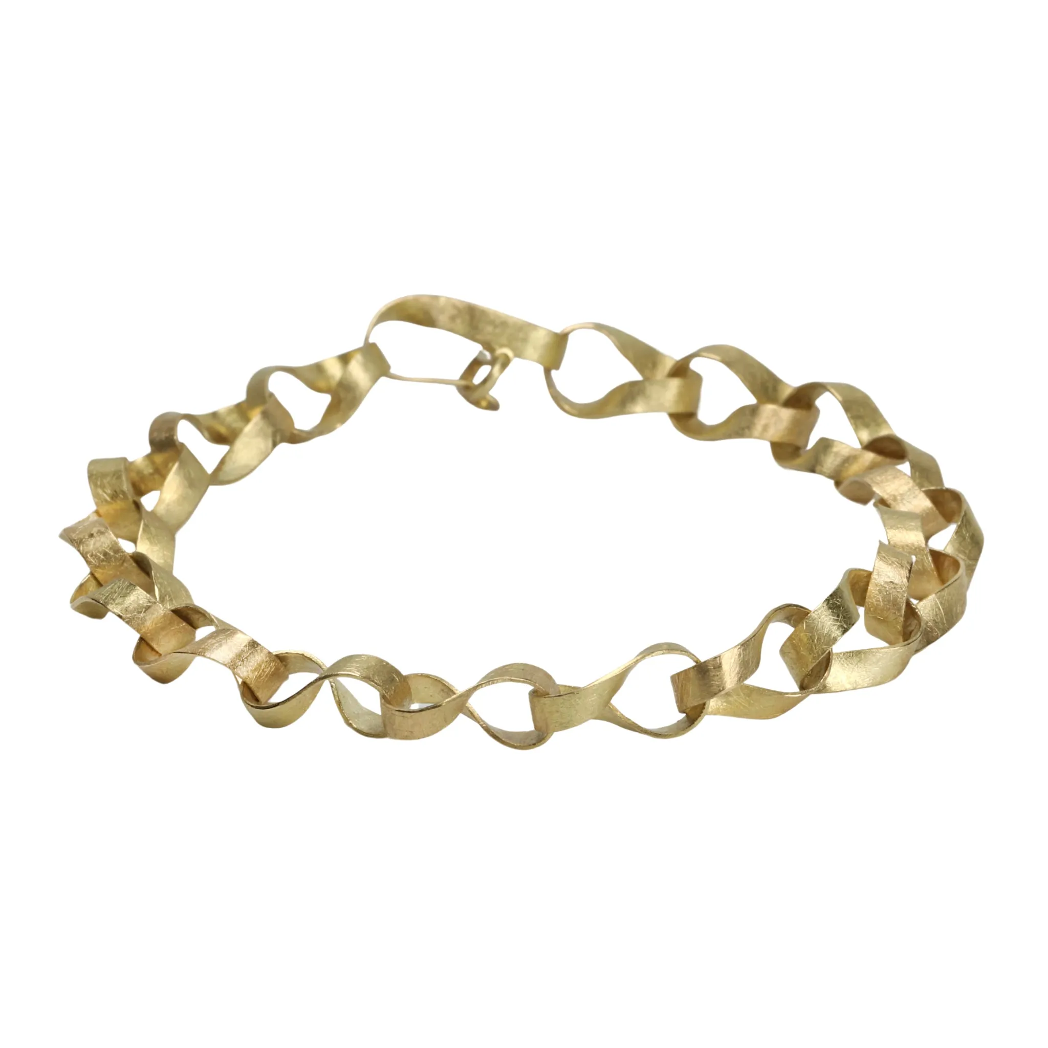 18K Gold Handmade Mobius Link Bracelet