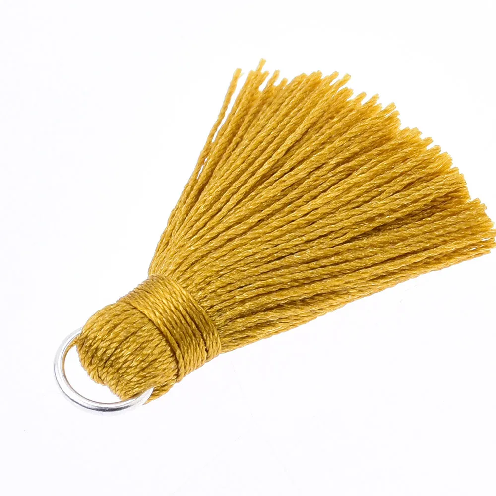 3.5cm  DIY Handmade Tassels, Short Handmade Tassels for jewelry making Necklace Earrings Khaki,10pcs/lot