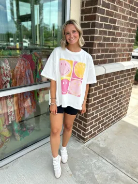 4 Squared Smiley Oversized Tee