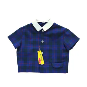 60's Vintage Blue Tartan Top / Shirt / 3-4Y