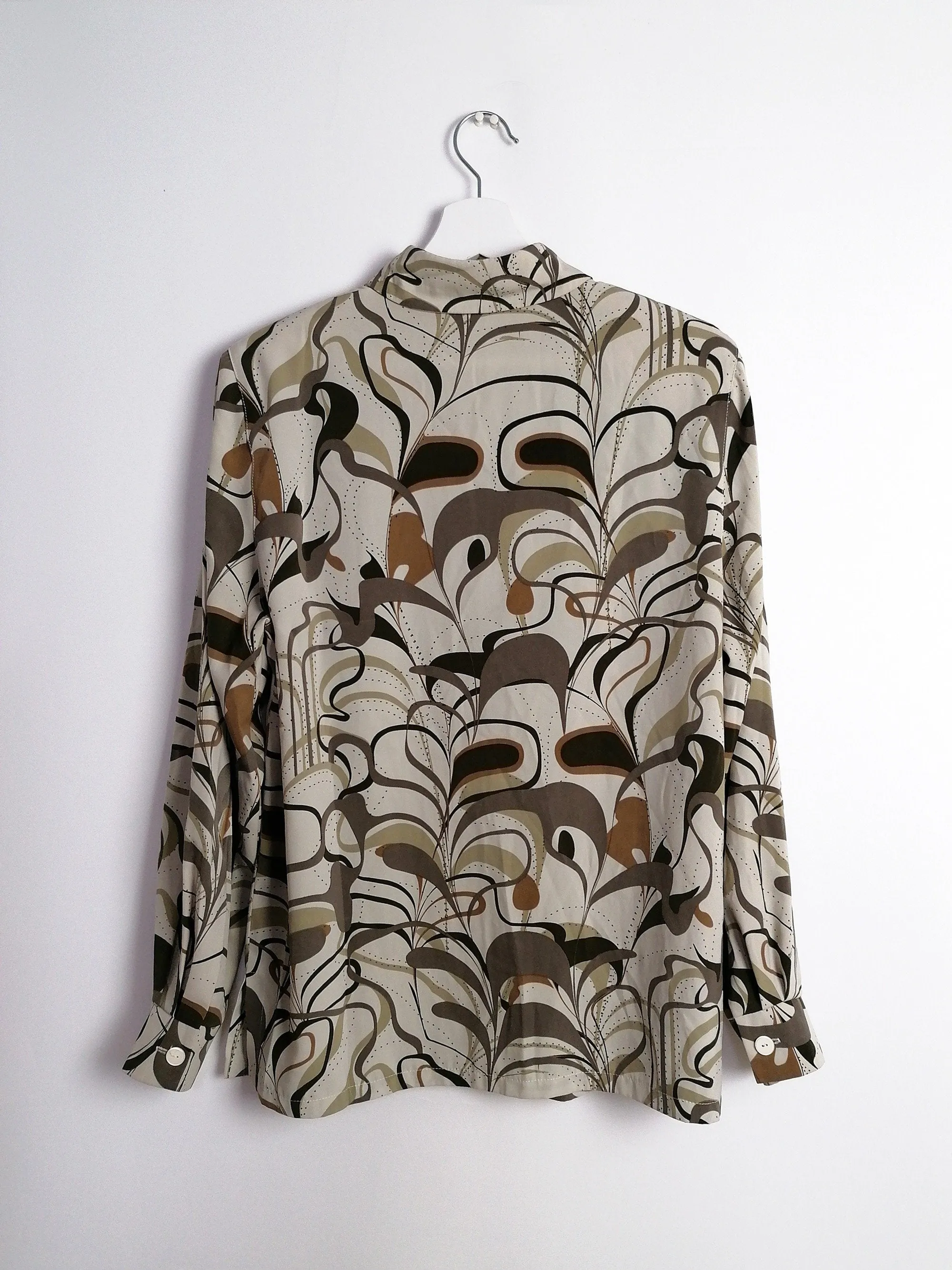 80's Abstract Print Patterned Blouse