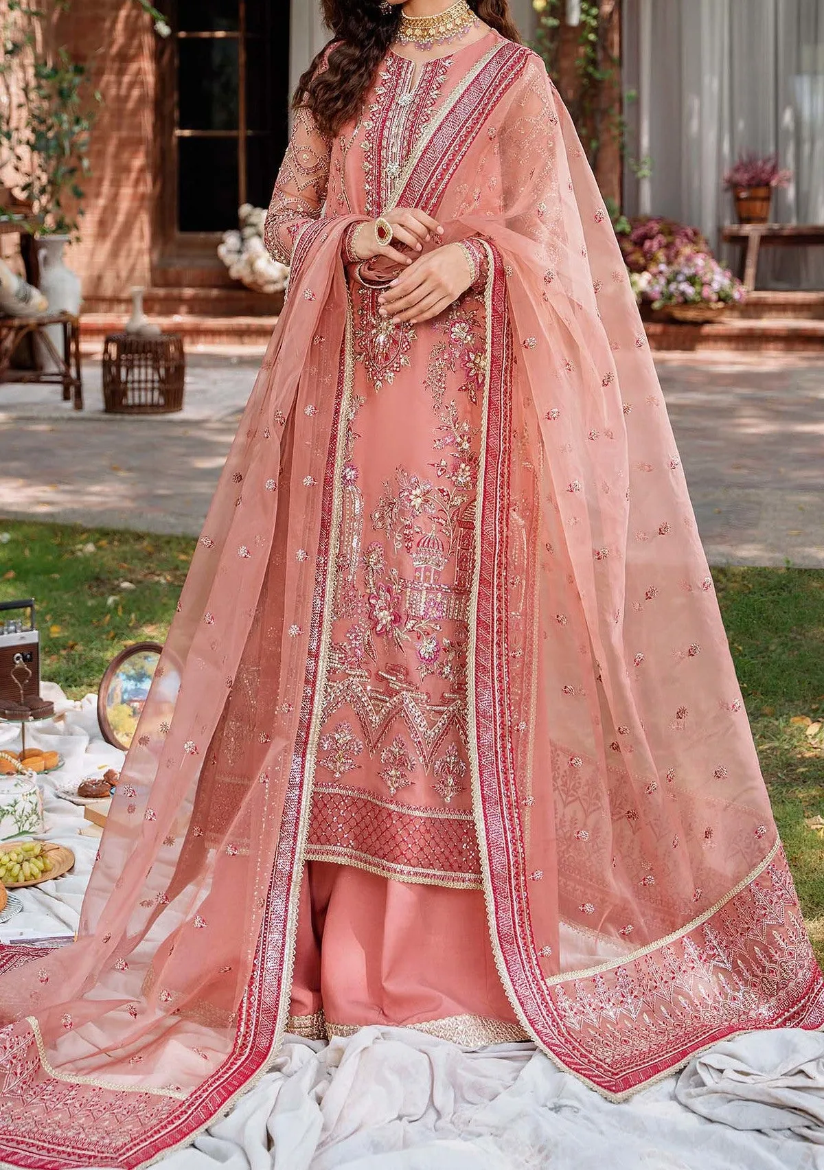 Akbar Aslam Mehrbano Pakistani Luxury Organza Dress