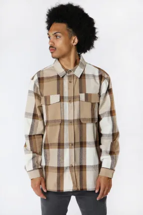 Amnesia Mens Cotton Plaid Button-Up