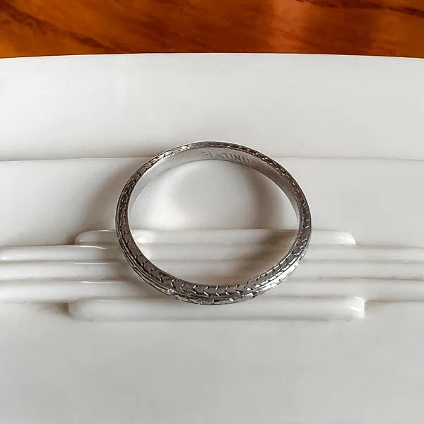 Art Deco Patterned Wedding Band, Size 4.5