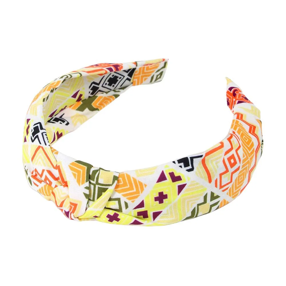 Aztec Patterned Burnout Knot Headband