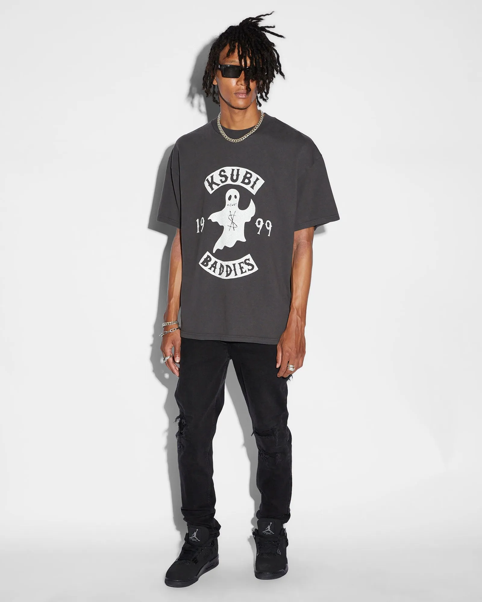 BADDIES EKCESS SS TEE FADED BLACK