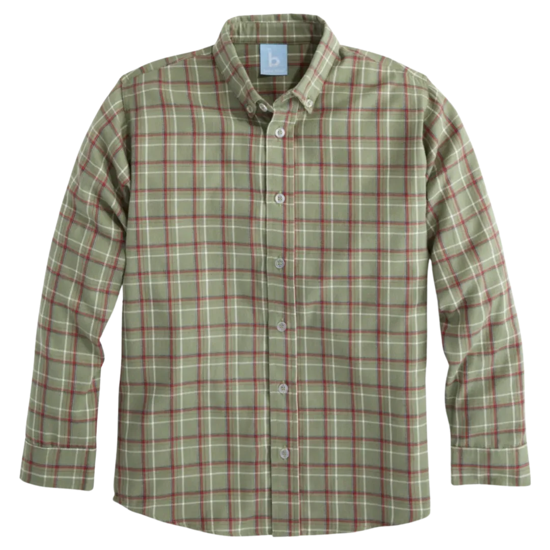 Bella Bliss Button Down - Hunter Plaid