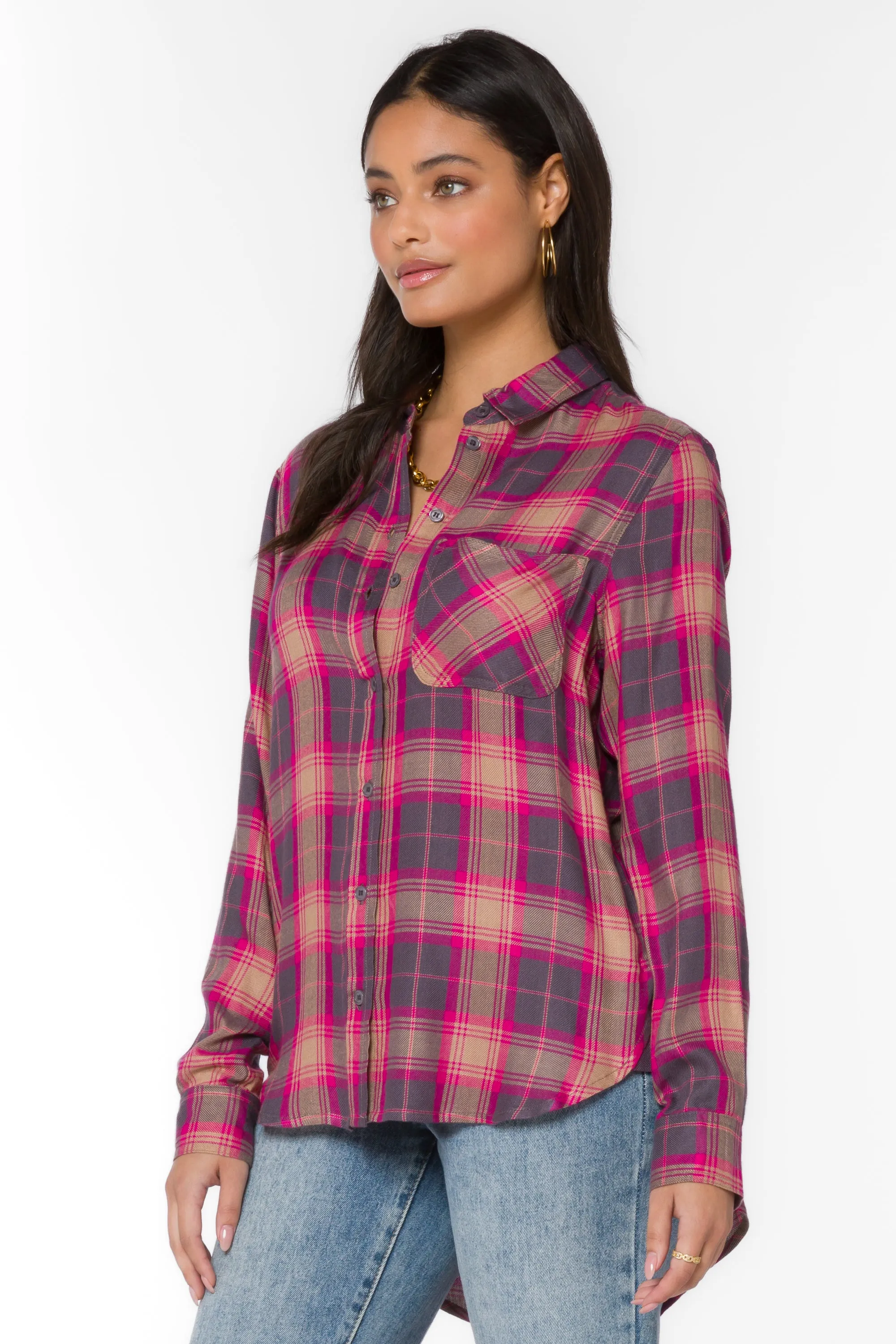 Bennett Fuschia Plaid Shirt