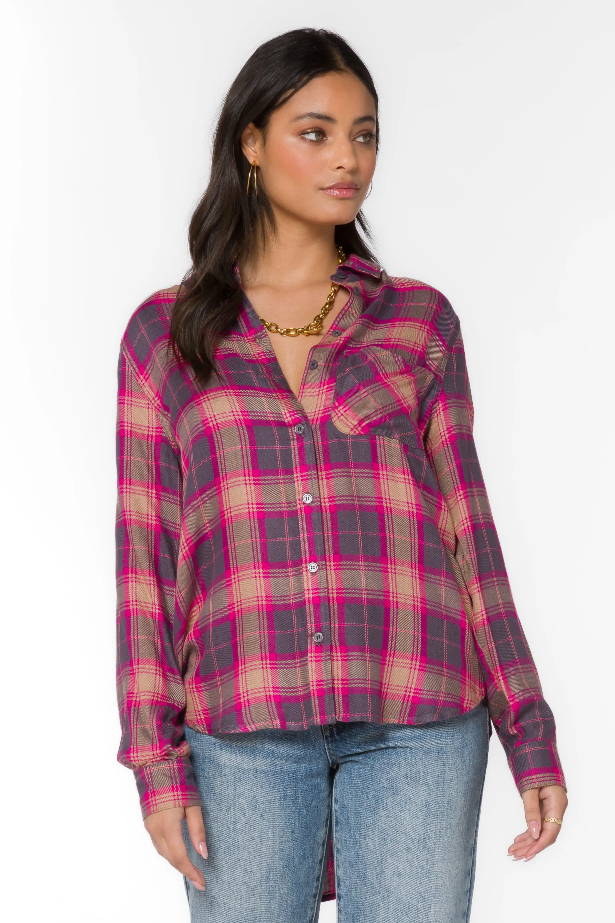 Bennett Fuschia Plaid Shirt