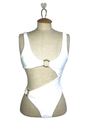 BIKINI BIBLE Gigi | One Piece Swimsuit | Pearl White UK XS