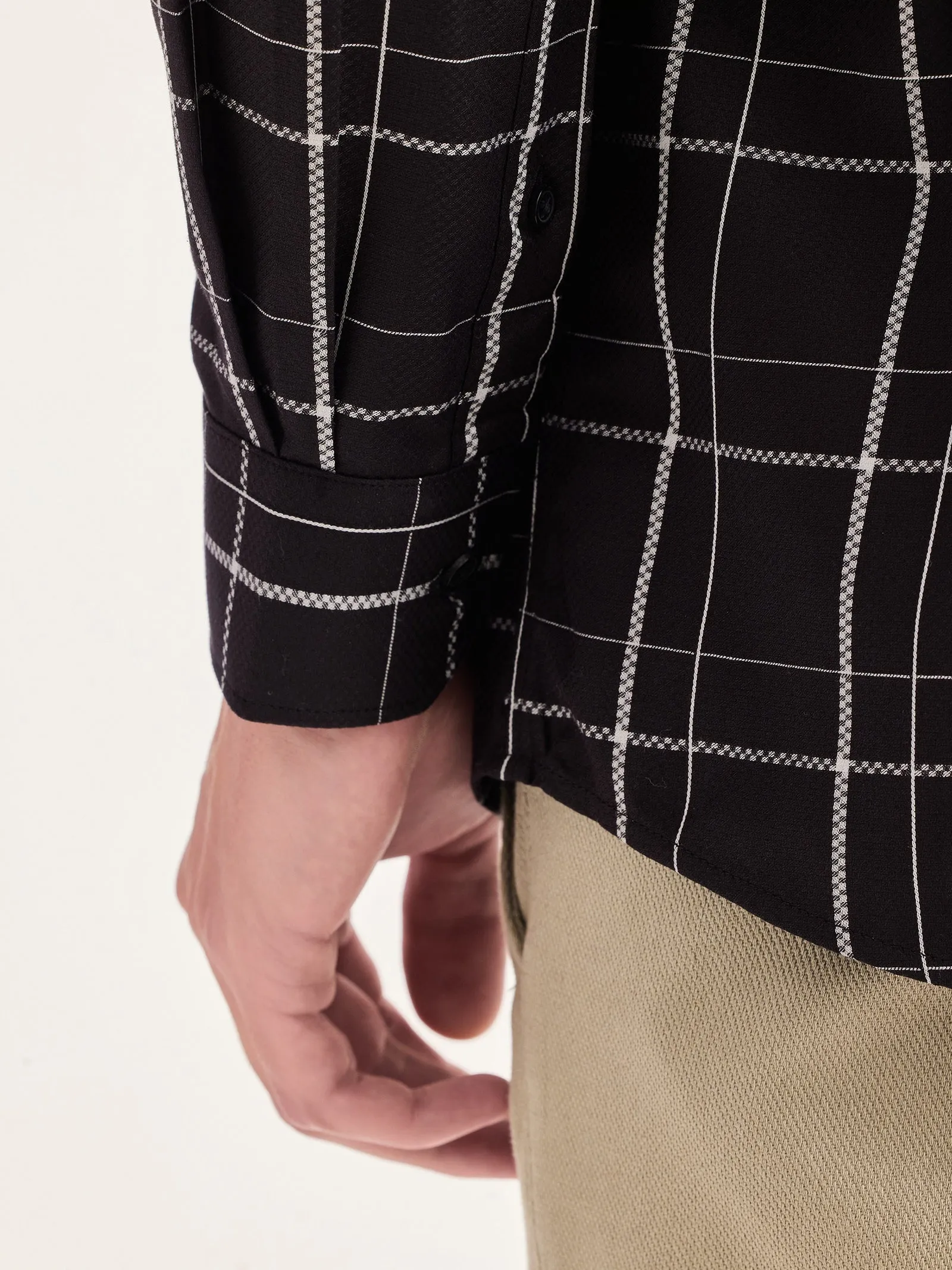 Black Checked Formal Shirt