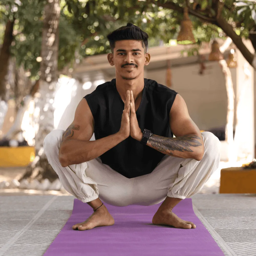 Black Handwoven Cotton Sleeveless Tank Top | Sleeveless Top for Men