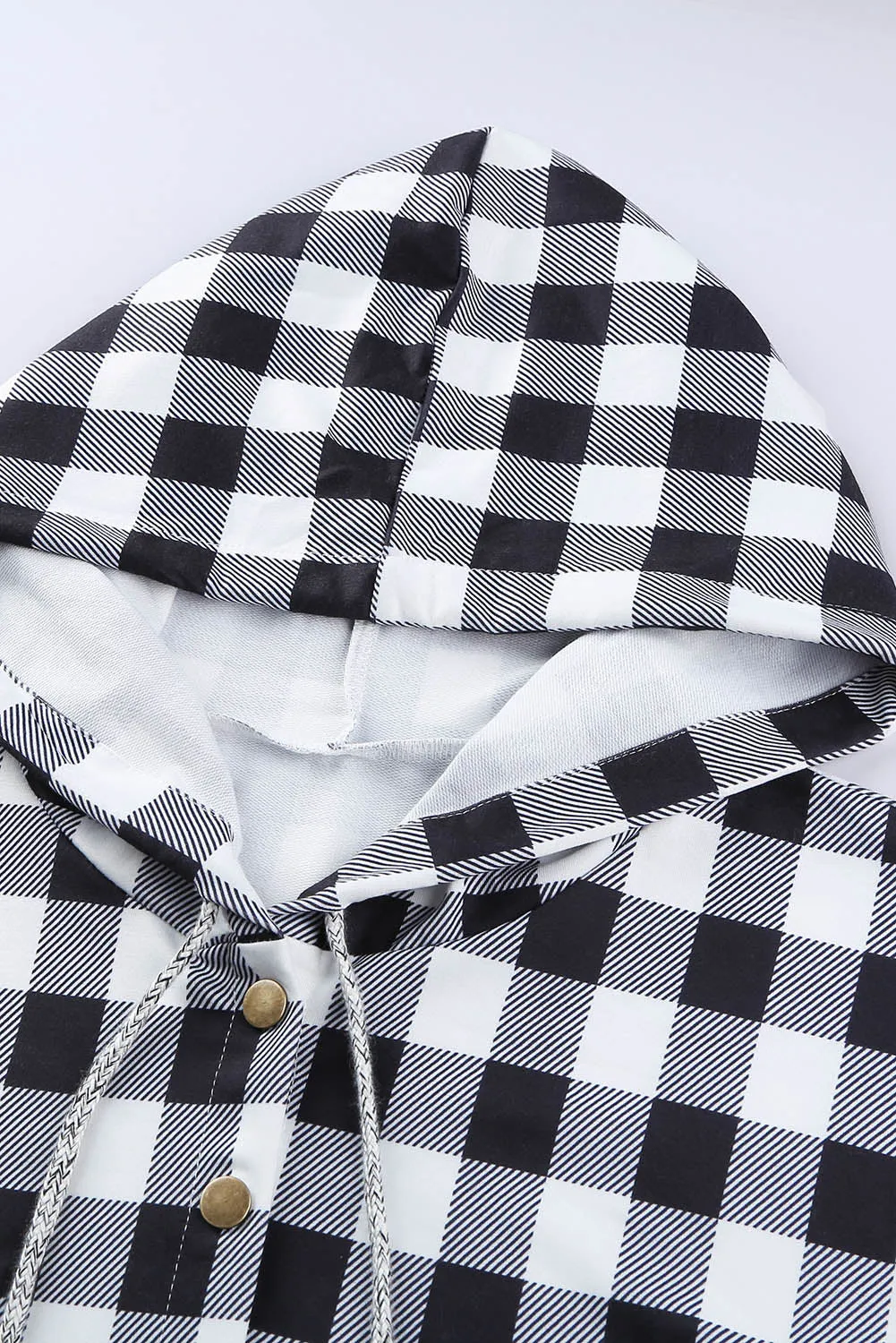 Black Plaid Gray Hoodie