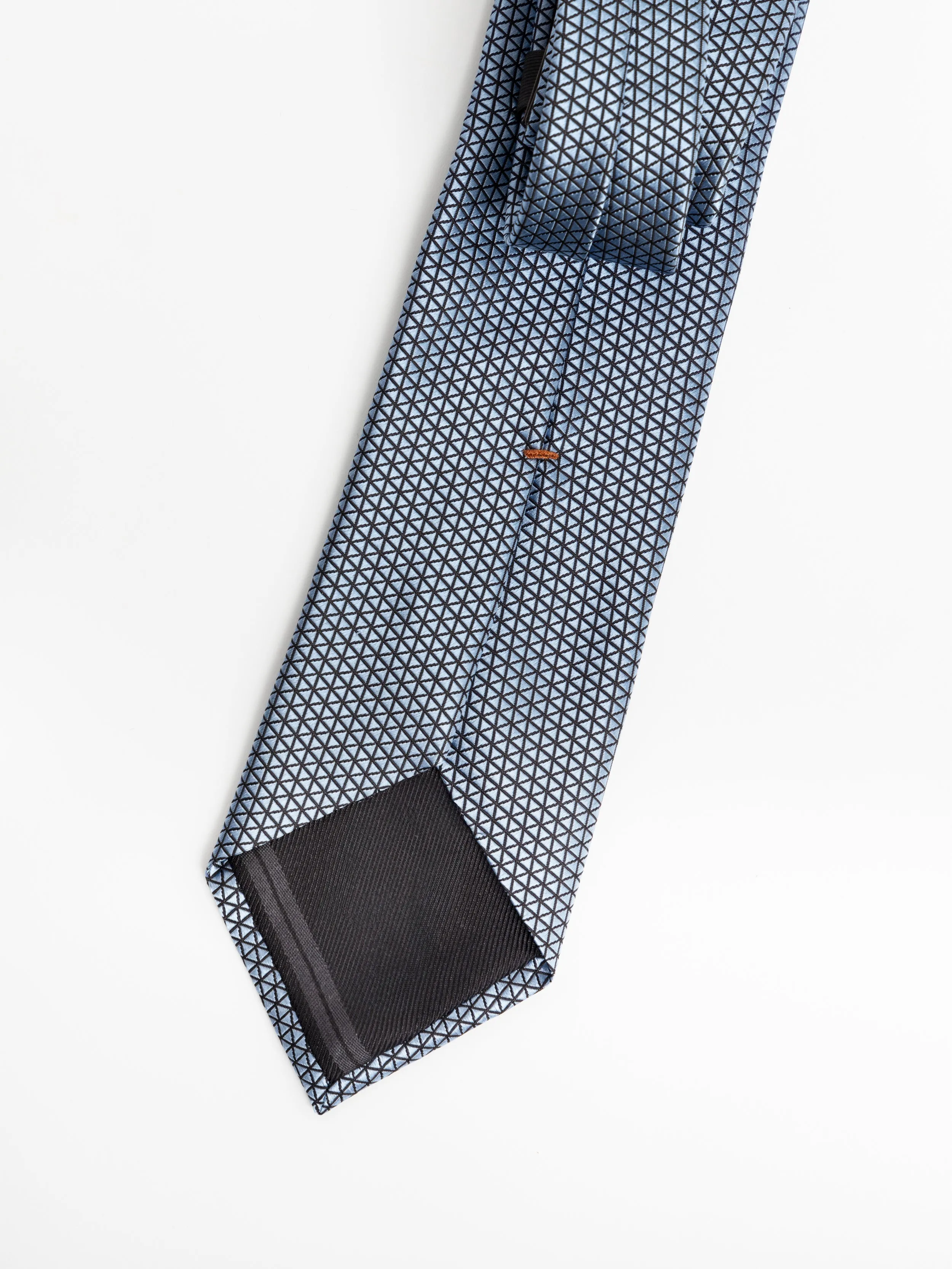 Blue Silk Triangle Patterned Tie