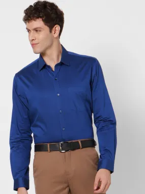 Blue Solid Formal Shirt