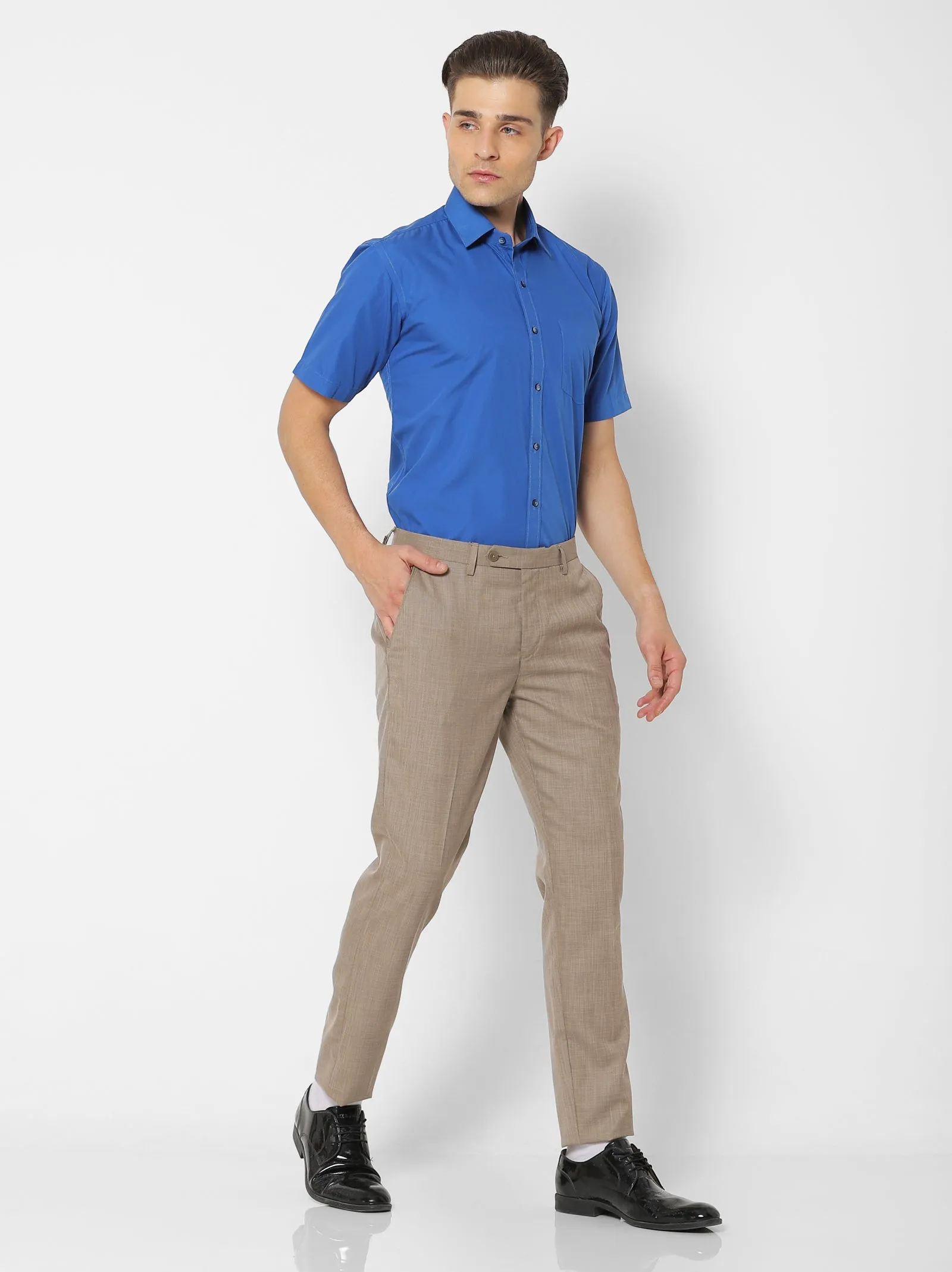 Blue Solid Formal Shirt