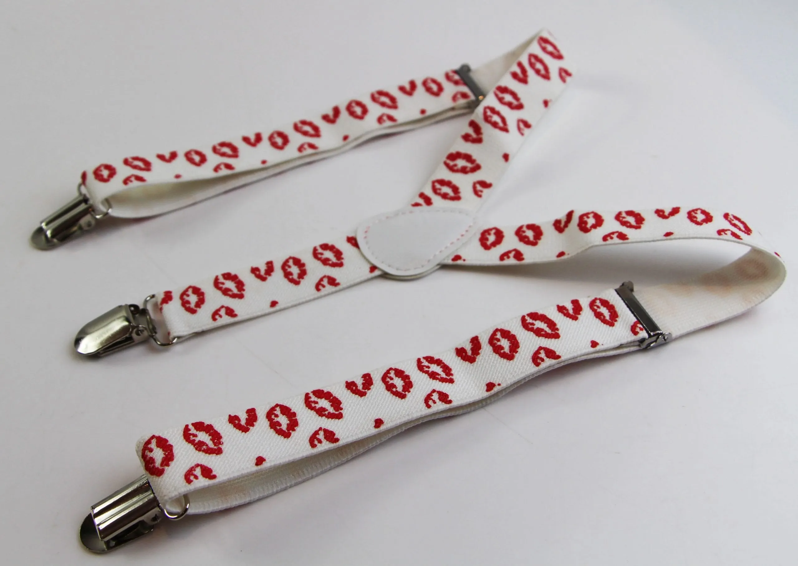 Boys Adjustable Kissing Lips Patterned Suspenders