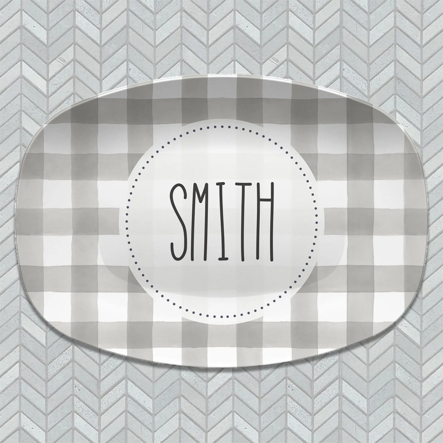 Buffalo Plaid Personalized Platters