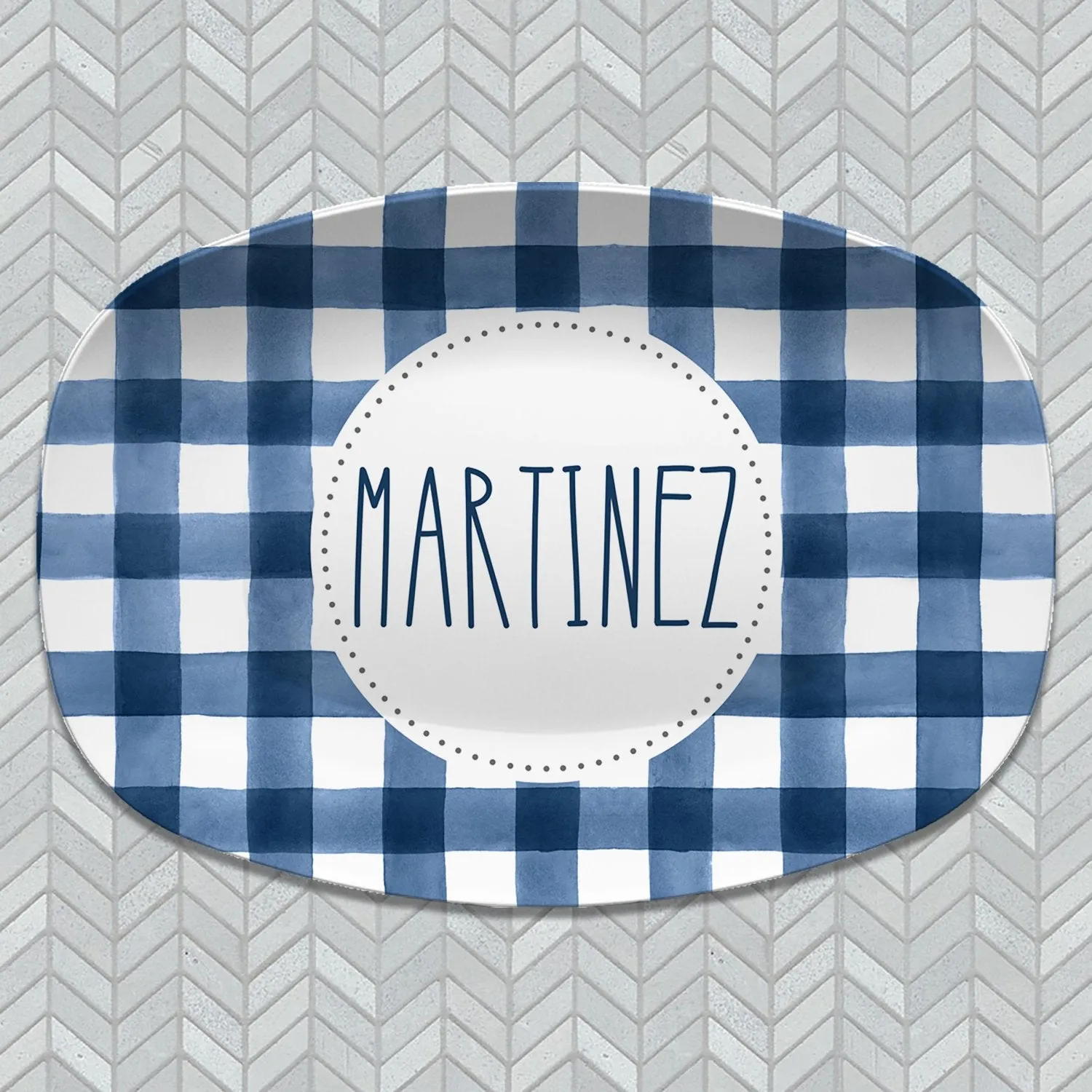 Buffalo Plaid Personalized Platters