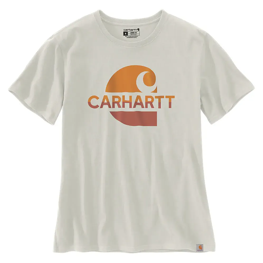 Carhartt Women's Loose Fit Heavyweight Faded Logo Graphic T-Shirt