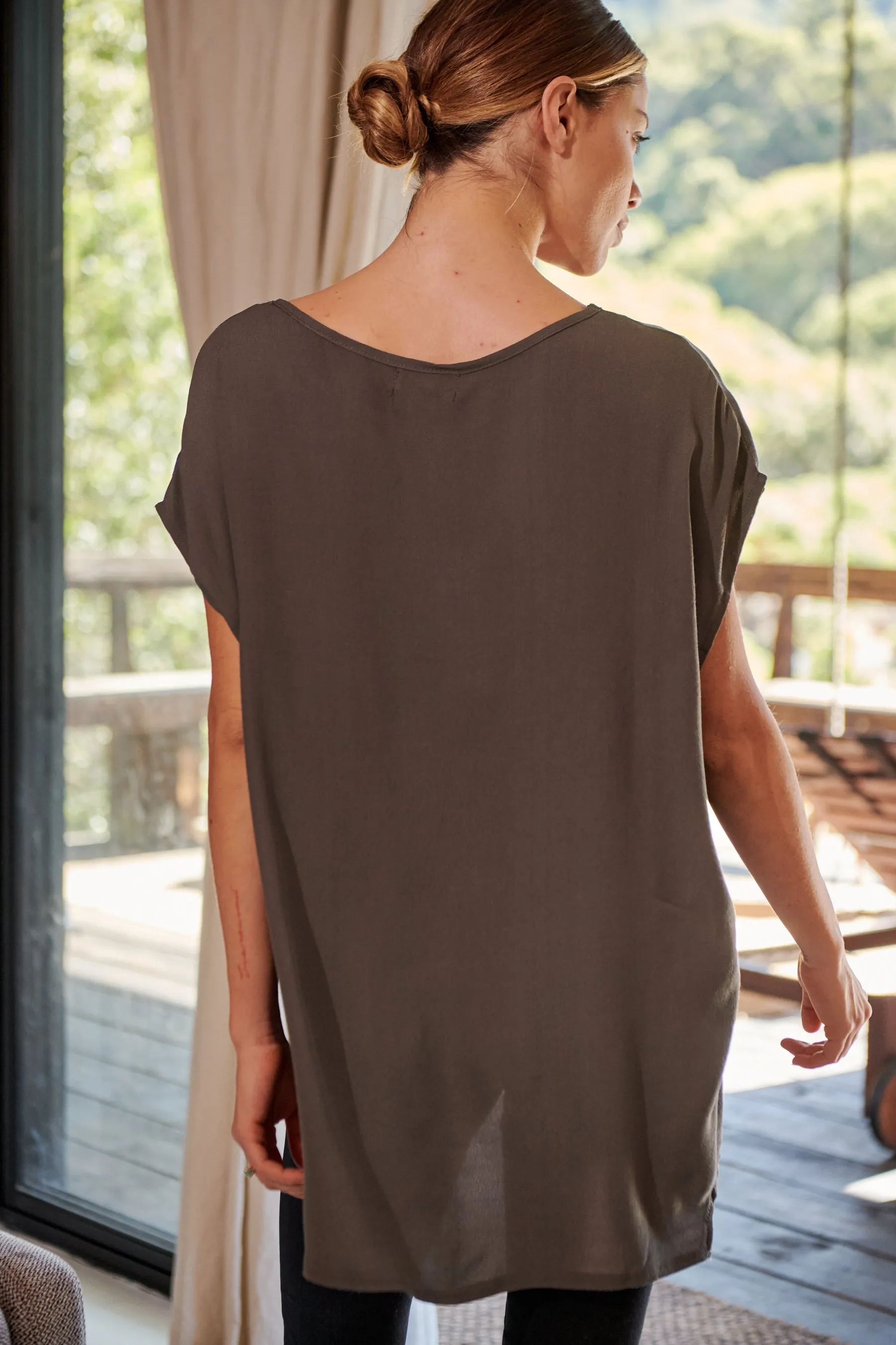 Chele Short Sleeve Oversized Plain Top