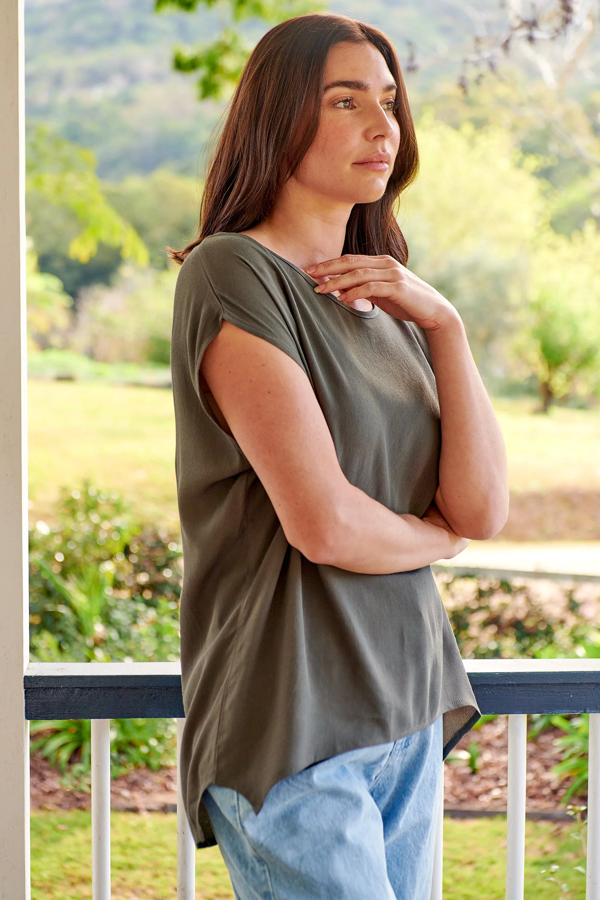 Chele Short Sleeve Oversized Plain Top