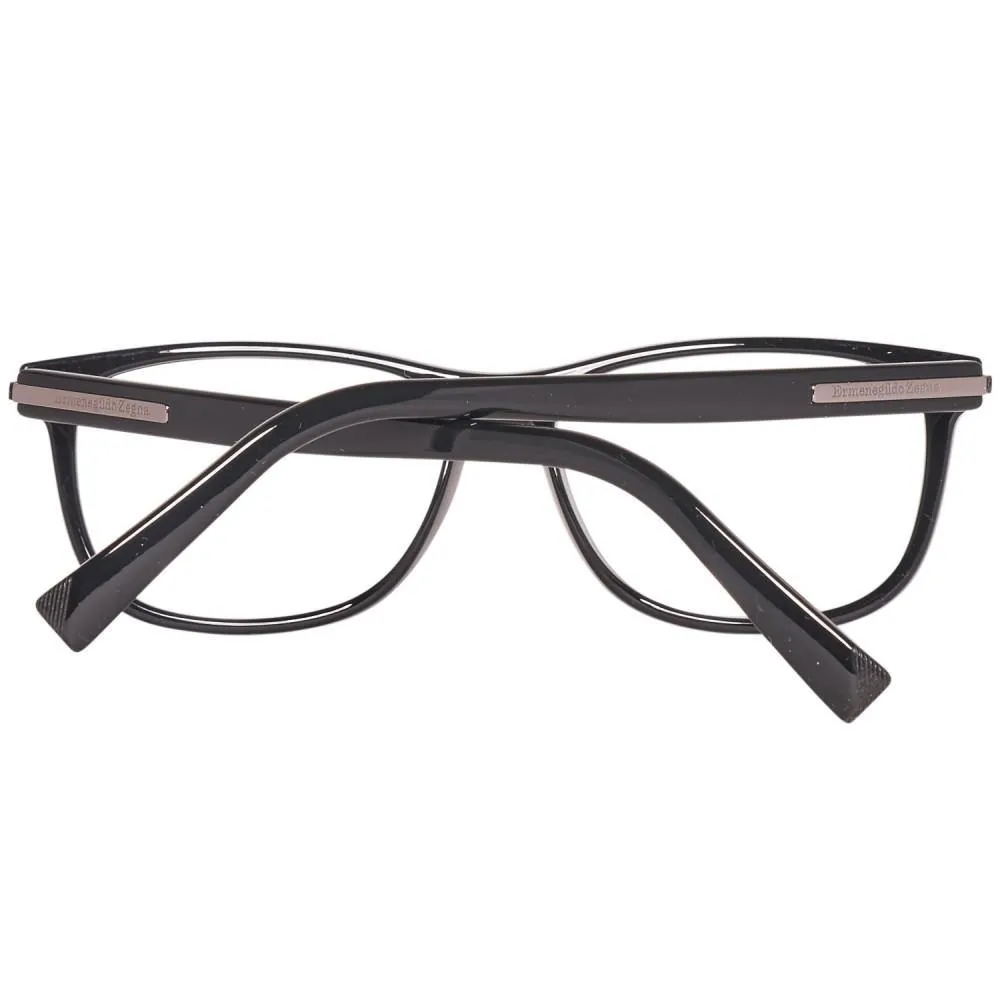 E. Zegna Men's Black Plastic Square Eyeglasses EZ 5005/001