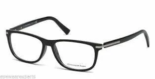 E. Zegna Men's Black Plastic Square Eyeglasses EZ 5005/001