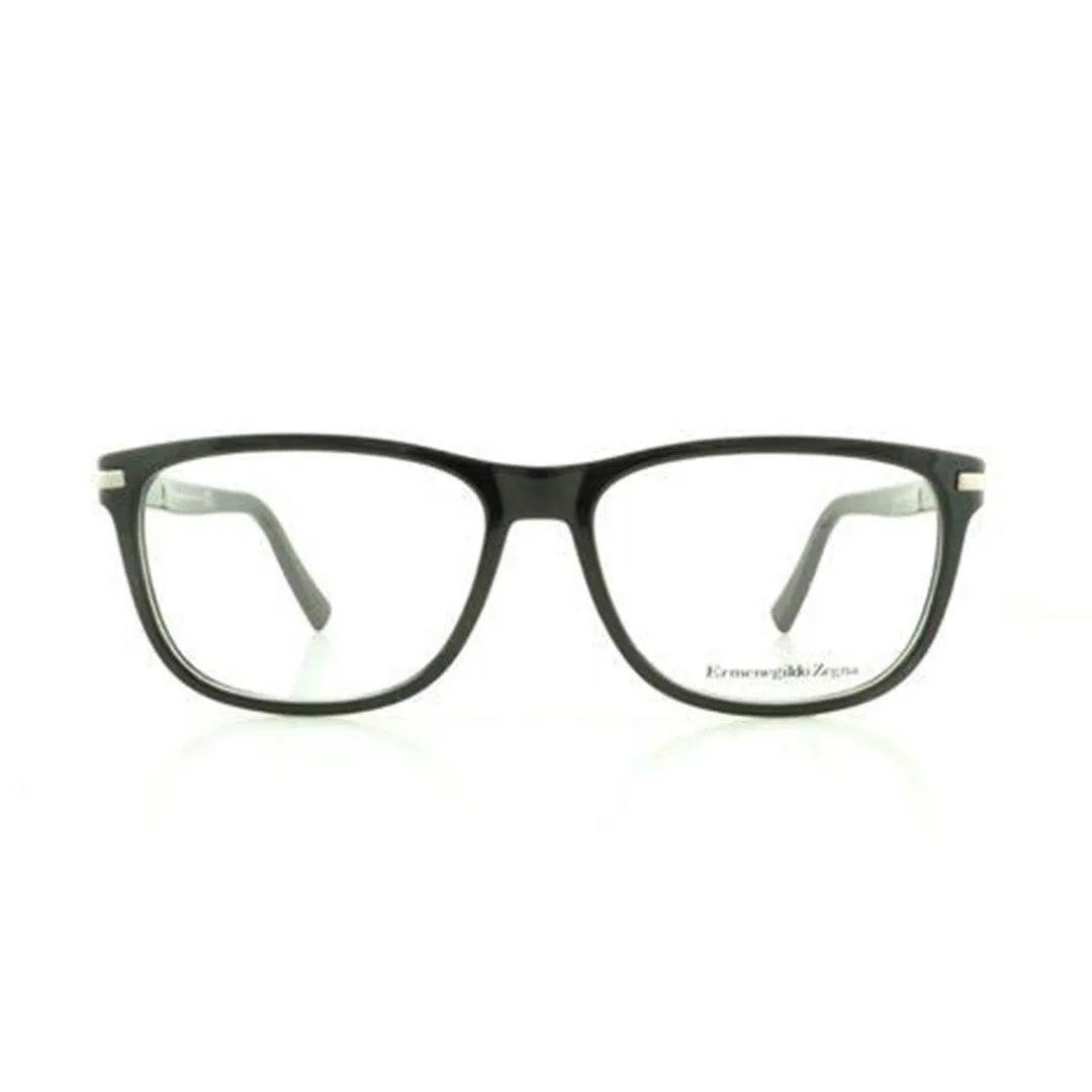 E. Zegna Men's Black Plastic Square Eyeglasses EZ 5005/001