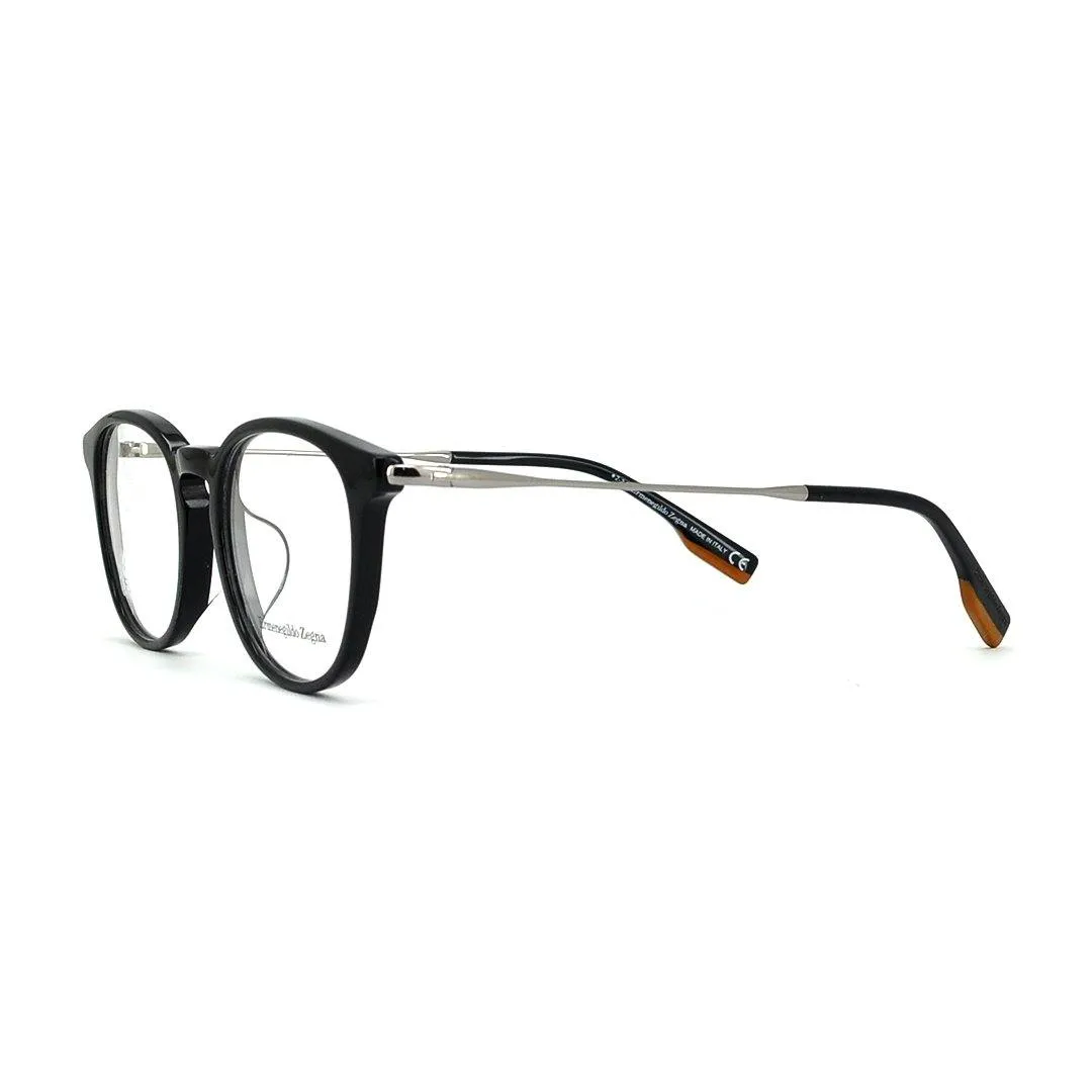 E. Zegna Men's Black Plastic Square Eyeglasses EZ 5125F/001