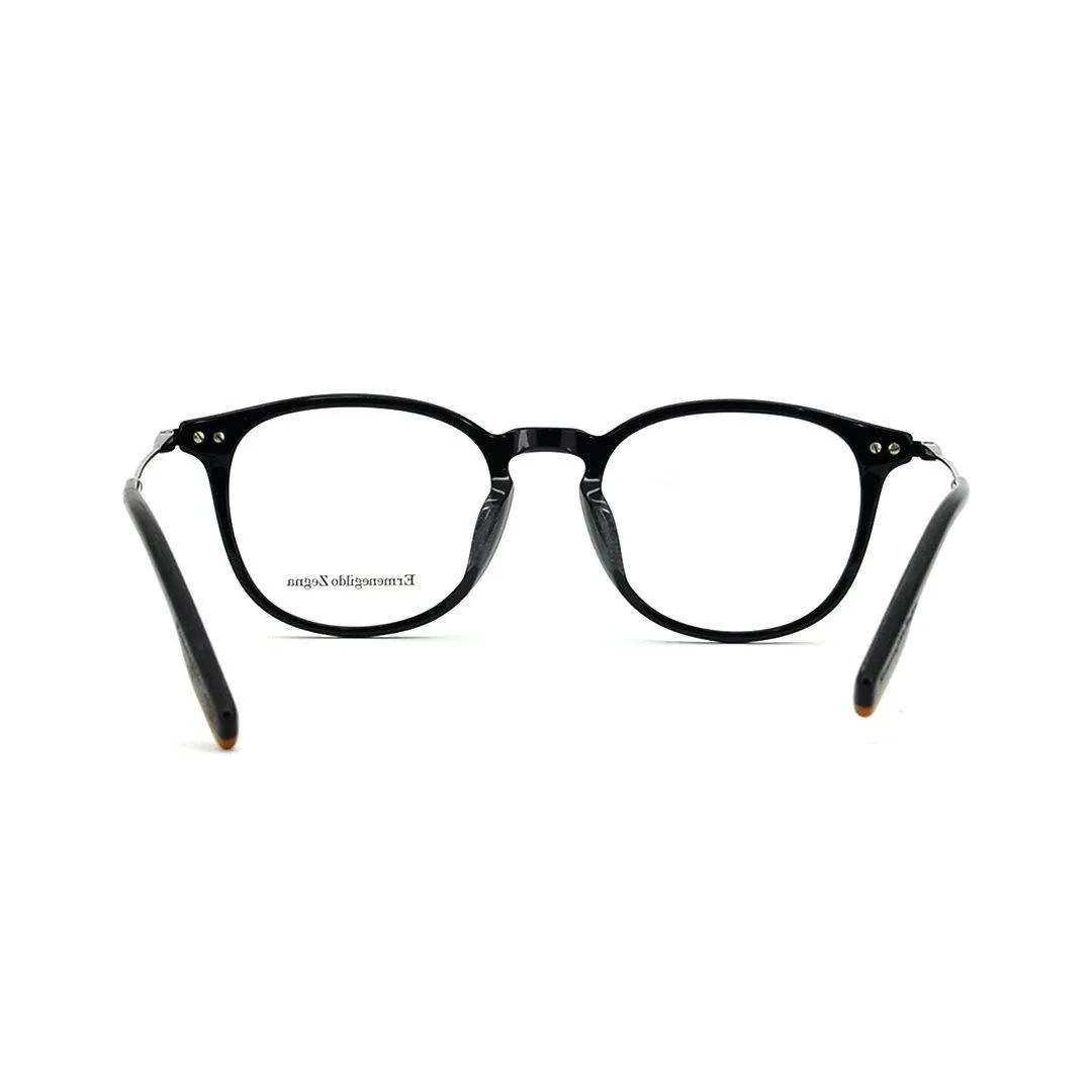 E. Zegna Men's Black Plastic Square Eyeglasses EZ 5125F/001