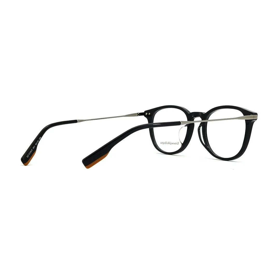 E. Zegna Men's Black Plastic Square Eyeglasses EZ 5125F/001