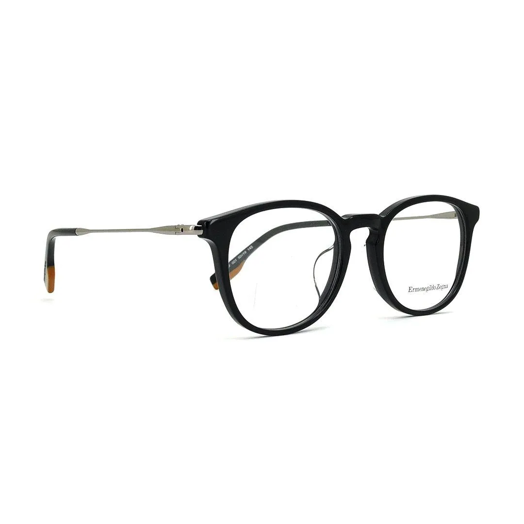 E. Zegna Men's Black Plastic Square Eyeglasses EZ 5125F/001