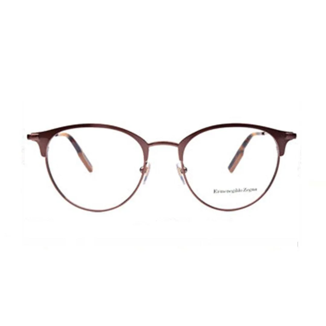 E. Zegna Men's Bronze Metal Round Eyeglasses EZ 5141/036