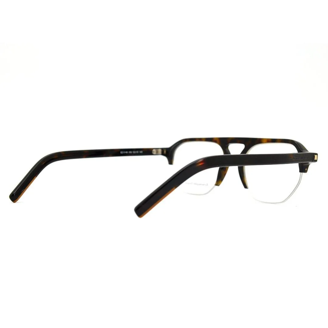 Ermenegildo Zegna Mens Modern Brown Plastic Irregular Frame Eyeglasses Model EZ 5148/052