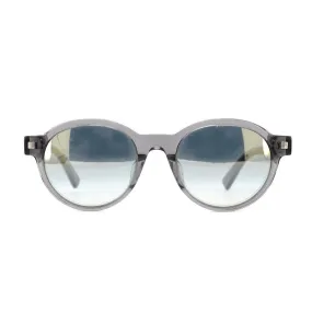 E. Zegna Men's Grey Plastic Round Sunglasses EZ 0100F/20C