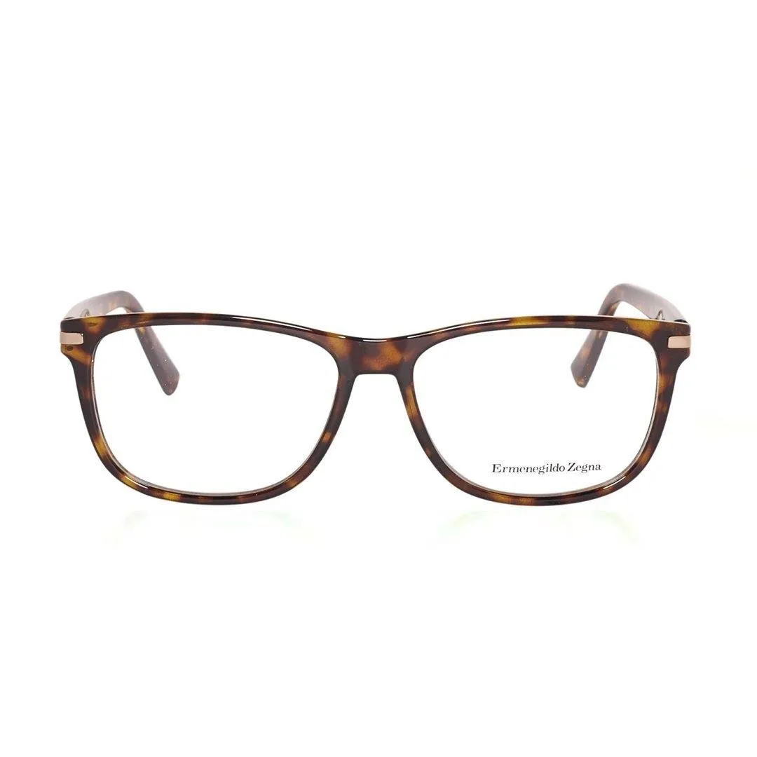 E. Zegna Men's Tortoise Plastic Square Eyeglasses EZ 5005/052