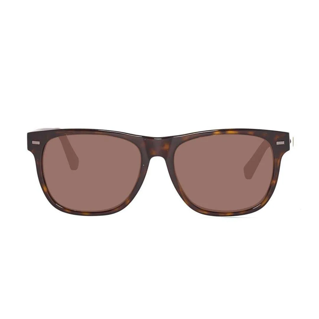 E. Zegna Men's Tortoise Plastic Square Sunglasses EZ 0020/52J