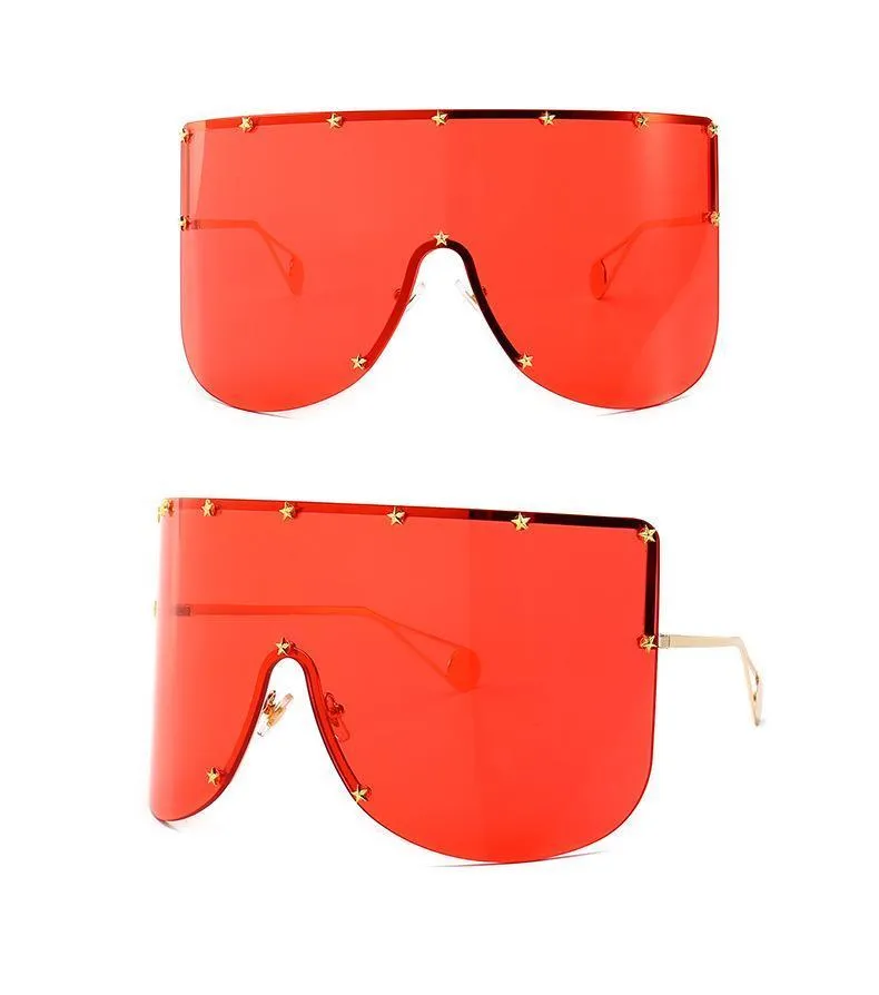 Elaiza Oversized Sunglasses - Gold Red