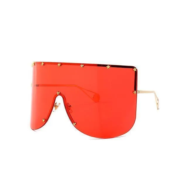 Elaiza Oversized Sunglasses - Gold Red