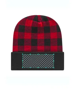 Embroidered Red Plaid Beanies