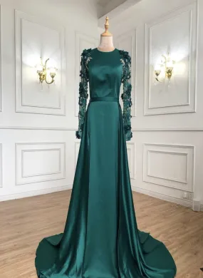 Sure, the optimized title for this e-commerce product could be: Elegant Emerald Formal Evening Dress