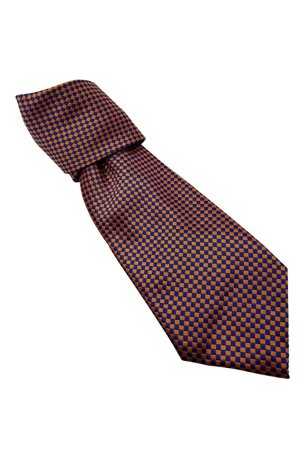 ERMENEGILDO ZEGNA 100% Silk Blue Orange Checked Tie (61")