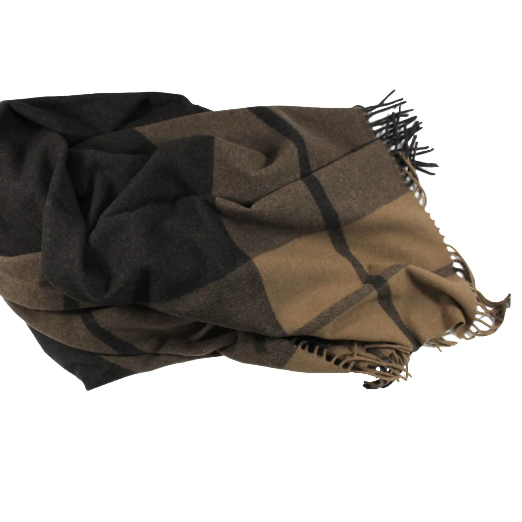 Ermenegildo Zegna Throw Blanket Camel Brown - Wool Angora Silk