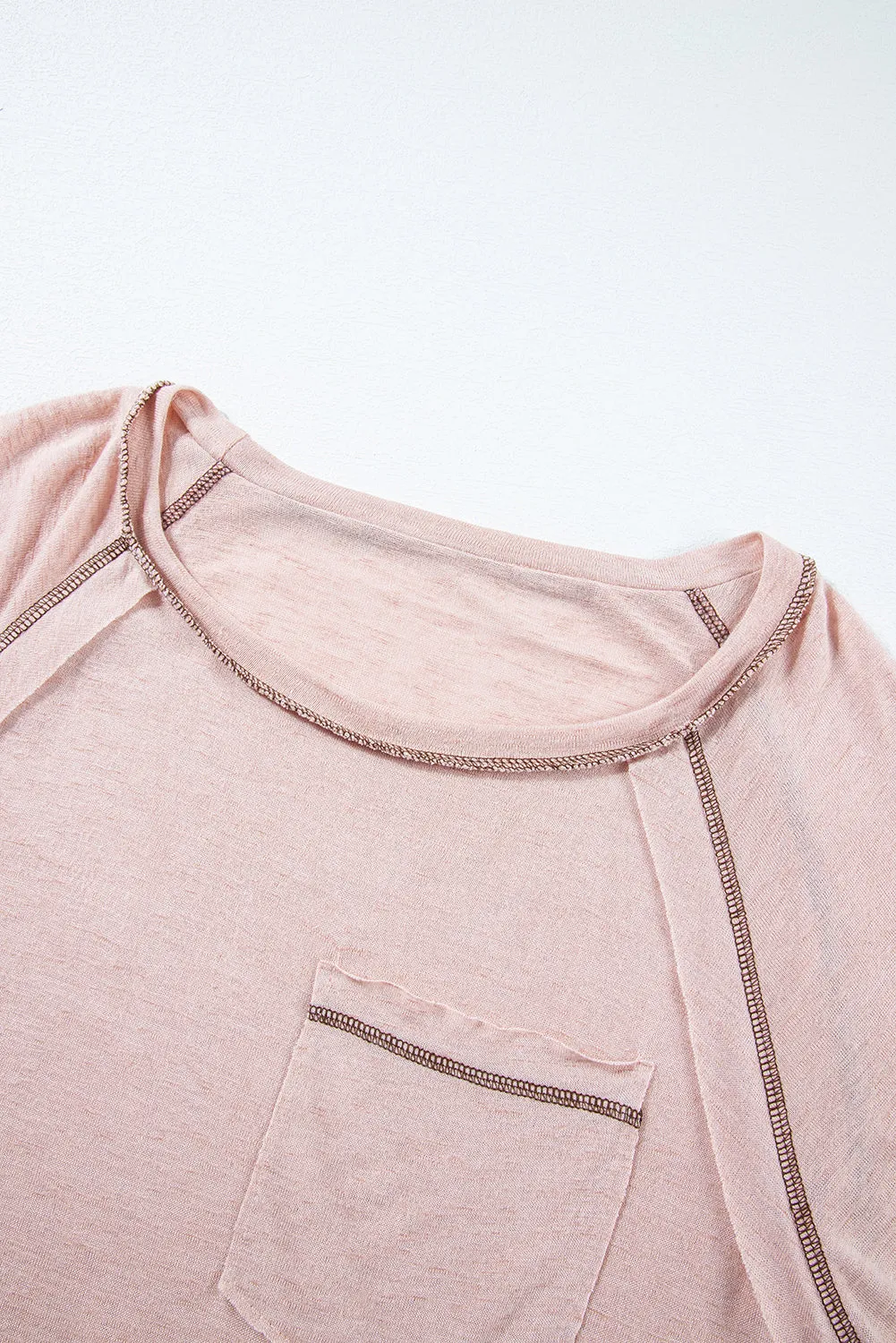 Exposed Seam Detail Loose T-shirt