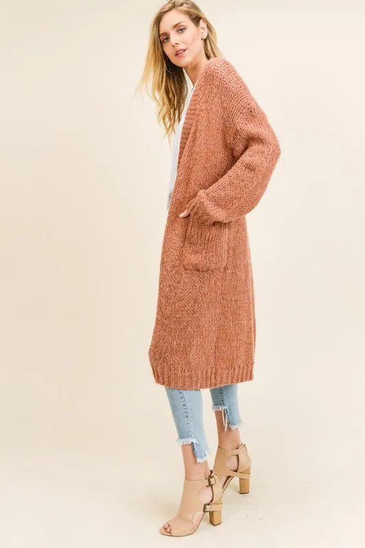 Faye Oversized Cardigan in Rust