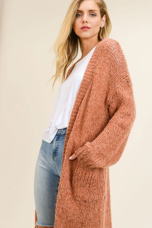 Faye Oversized Cardigan in Rust