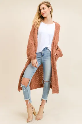 Faye Oversized Cardigan in Rust