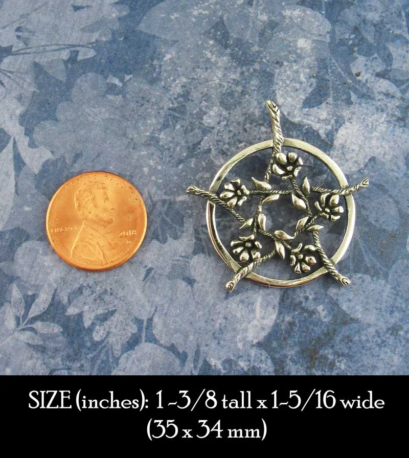 Five Flowers Hidden Pentacle Pendant, Handmade